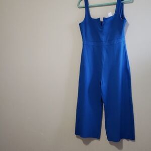 Blue Cropped Pant Romper Jumpsuit Size medium